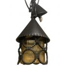Italian-made Vintage Outdoor Chain Lantern Black/Silver Height 34cm 1x 60W E27