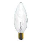 60W Incandescent 46mm Large Twisted Clear Candle, SBC B15d Warm White 2700K, Dimmable